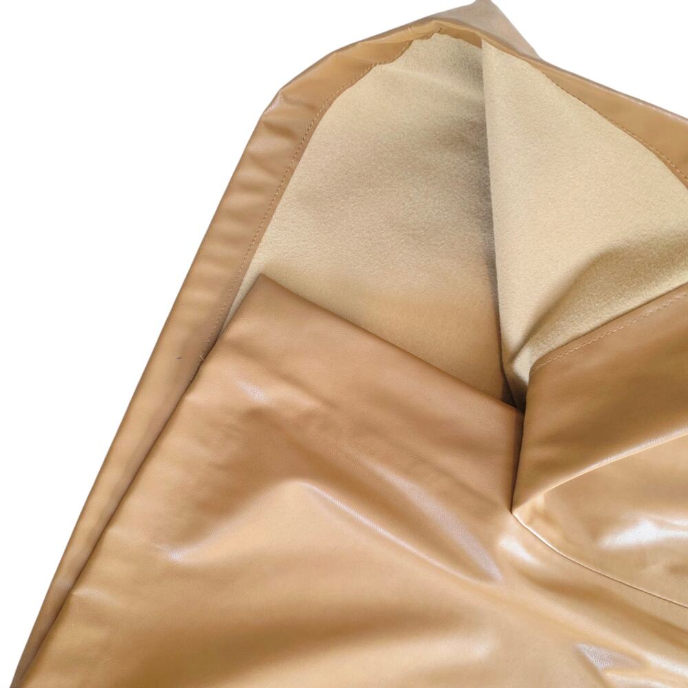 Calvin Klein Tan Faux Leather Belted Knee Length Sheath Dress Short Sleeve Sz 6 - Picture 4 of 7